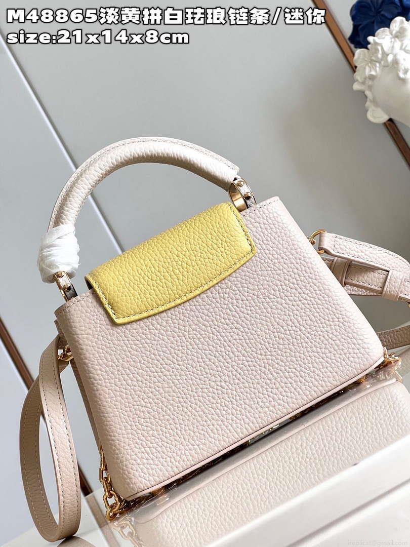 LV M22514 Louis Vuitton Capucines BB Bag Crame Beige