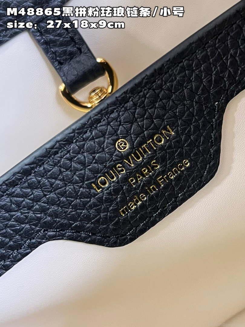 LV M22512 Louis Vuitton Capucines BB Bag Black and Pink