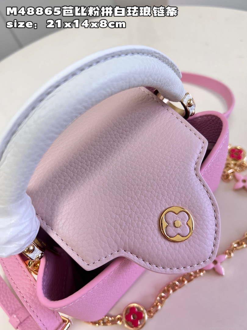 LV M22375 Louis Vuitton Capucines Mini Rose Chamallow Pink