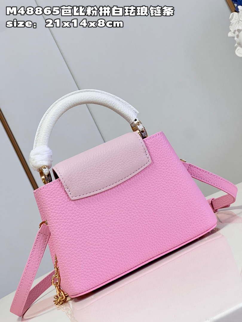 LV M22375 Louis Vuitton Capucines Mini Rose Chamallow Pink