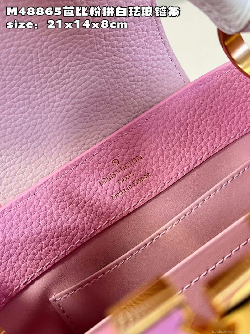 LV M22375 Louis Vuitton Capucines Mini Rose Chamallow Pink