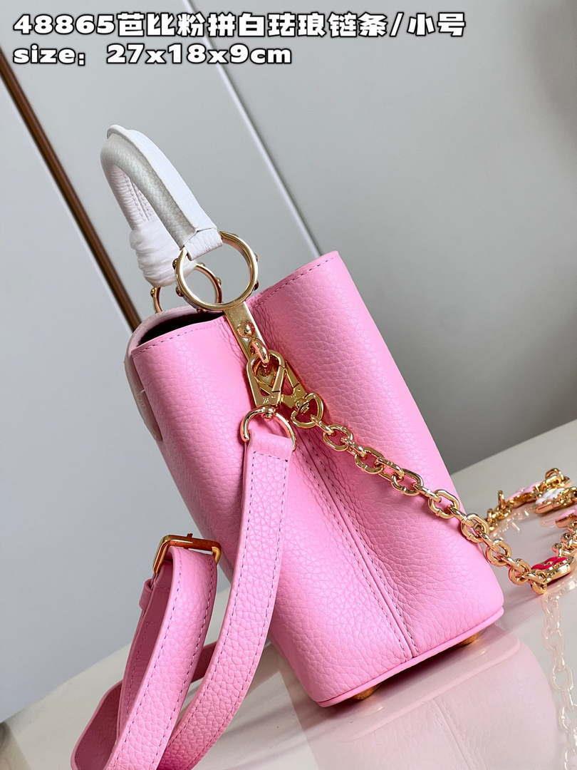 LV M22375 Louis Vuitton Capucines BB Bag Rose Chamallow Pink