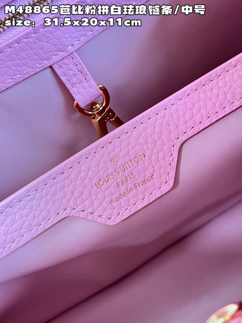 LV M22375 Louis Vuitton Capucines MM Rose Chamallow Pink