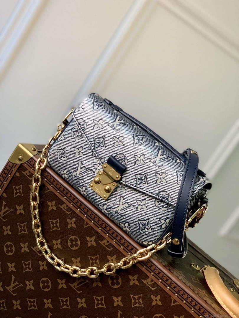 LV M22834 Louis Vuitton Pochette Métis East West Handbag Blue