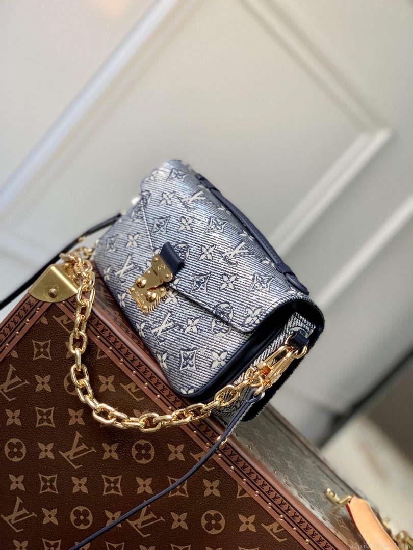 LV M22834 Louis Vuitton Pochette Métis East West Handbag Blue