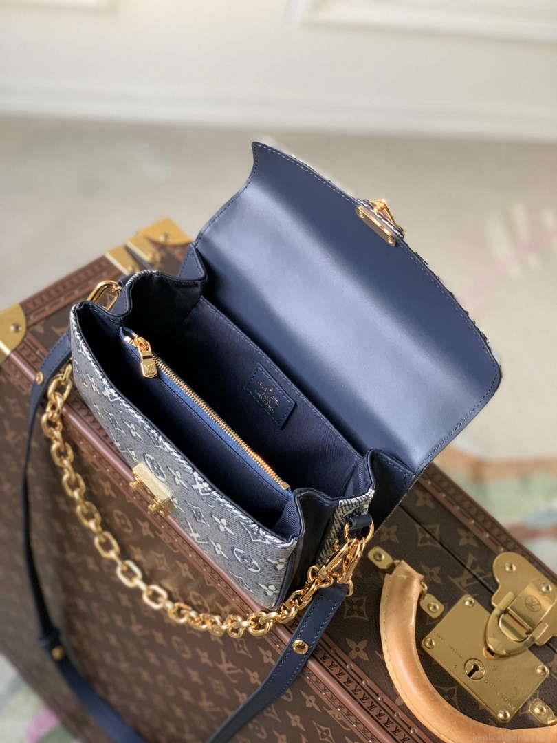 LV M22834 Louis Vuitton Pochette Métis East West Handbag Blue