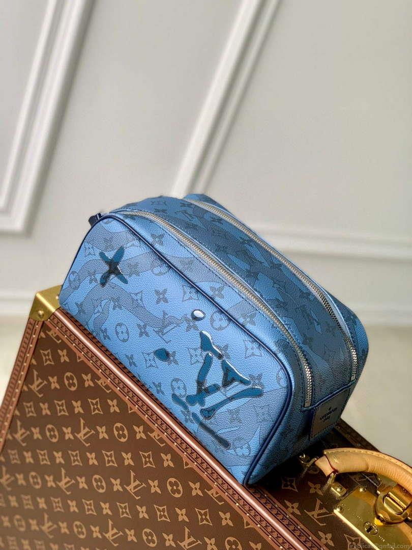 LV M82337 Louis Vuitton Dopp Kit Toiletry Bag Abyss Blue