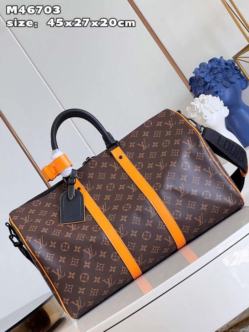 LV M46703 Louis Vuitton Keepall Bandoulière 45 Bag Radiant Sun