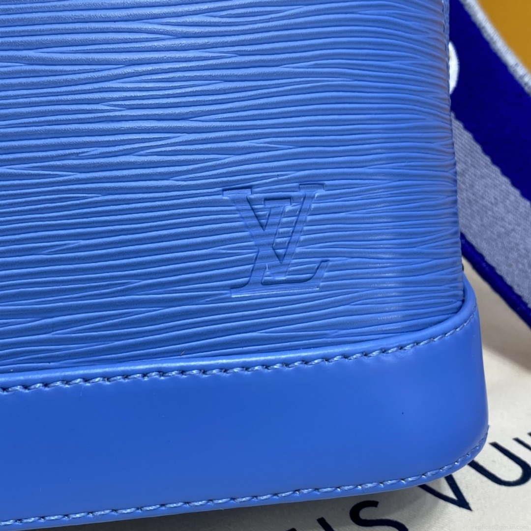 LV M57426 Louis Vuitton Alma BB Epi Handbag Blue