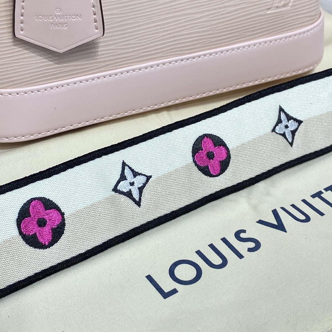LV M40302 Louis Vuitton Alma BB Epi Handbag Nude with beige