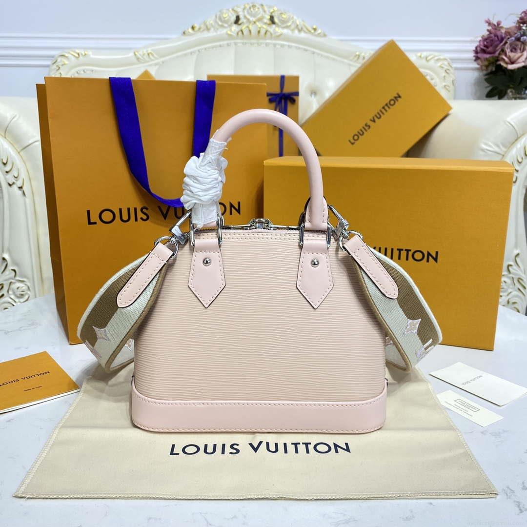 LV Louis Vuitton Alma BB Epi Handbag M40302 Nude with beige and Gray