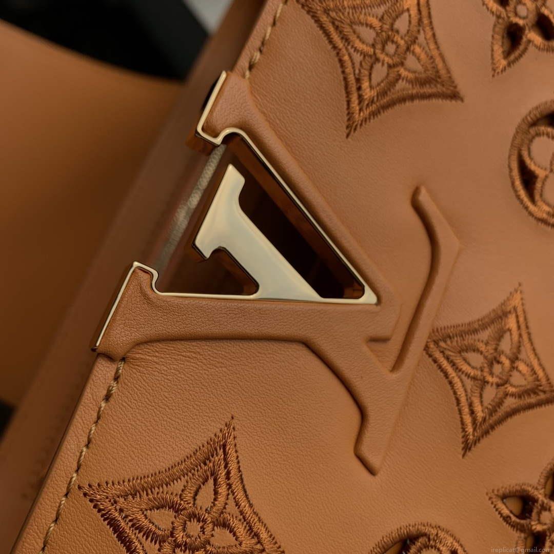 LV M22863 Louis Vuitton Capucines MM Handbag Saffron Yellow