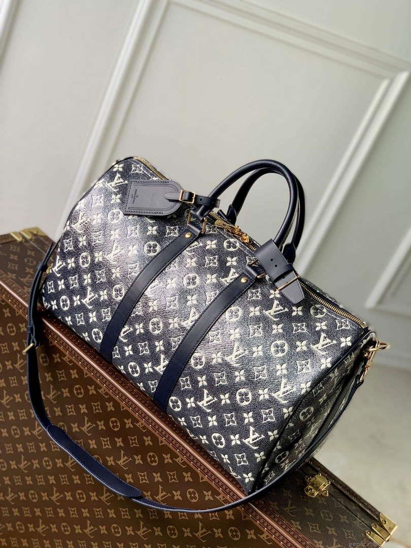 LV M22923 Louis Vuitton Keepall Bandoulière 45 Bag Blue