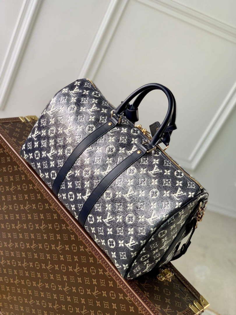 LV M22923 Louis Vuitton Keepall Bandoulière 45 Bag Blue