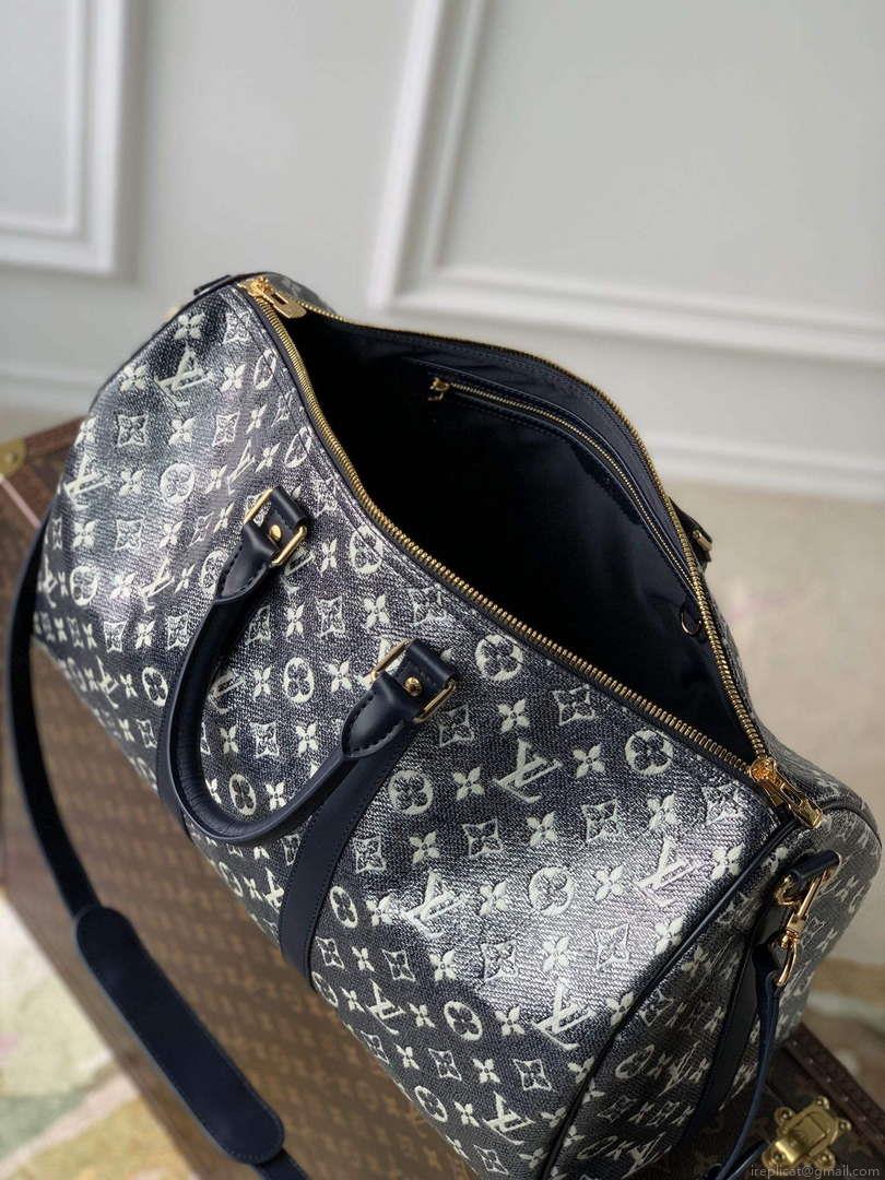 LV M22923 Louis Vuitton Keepall Bandoulière 45 Bag Blue