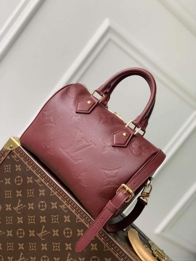 LV M59273 Louis Vuitton Speedy Bandoulière 25 Handbag Wine Red