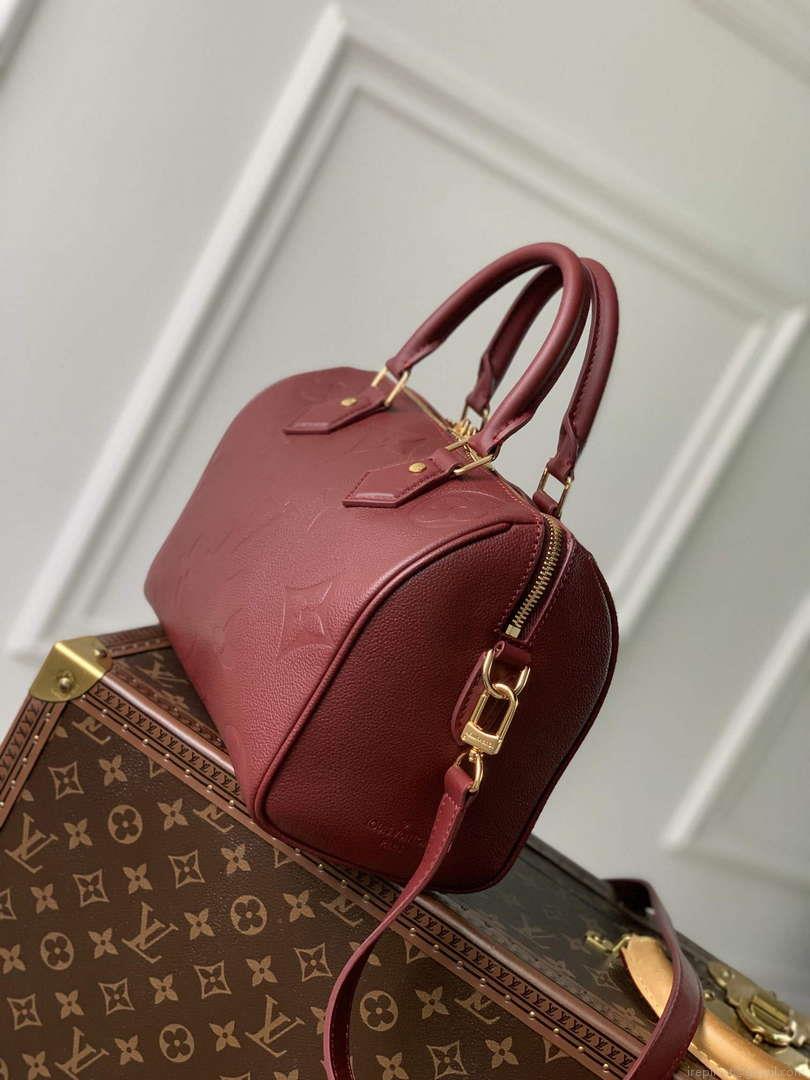 LV M59273 Louis Vuitton Speedy Bandoulière 25 Handbag Wine Red
