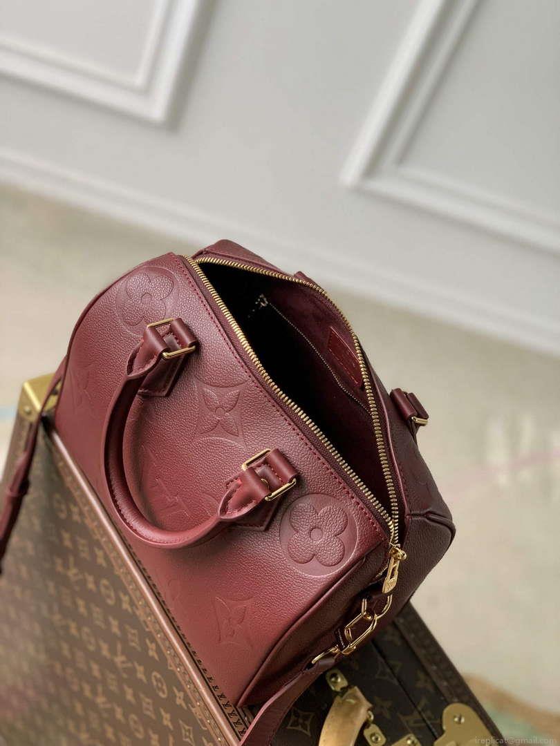 LV M59273 Louis Vuitton Speedy Bandoulière 25 Handbag Wine Red