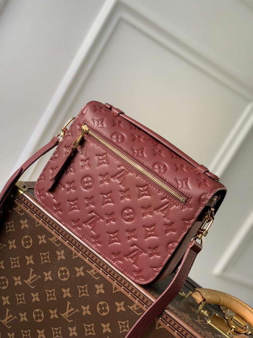 LV M41487 Louis Vuitton Pochette Métis Handbag Wine Red