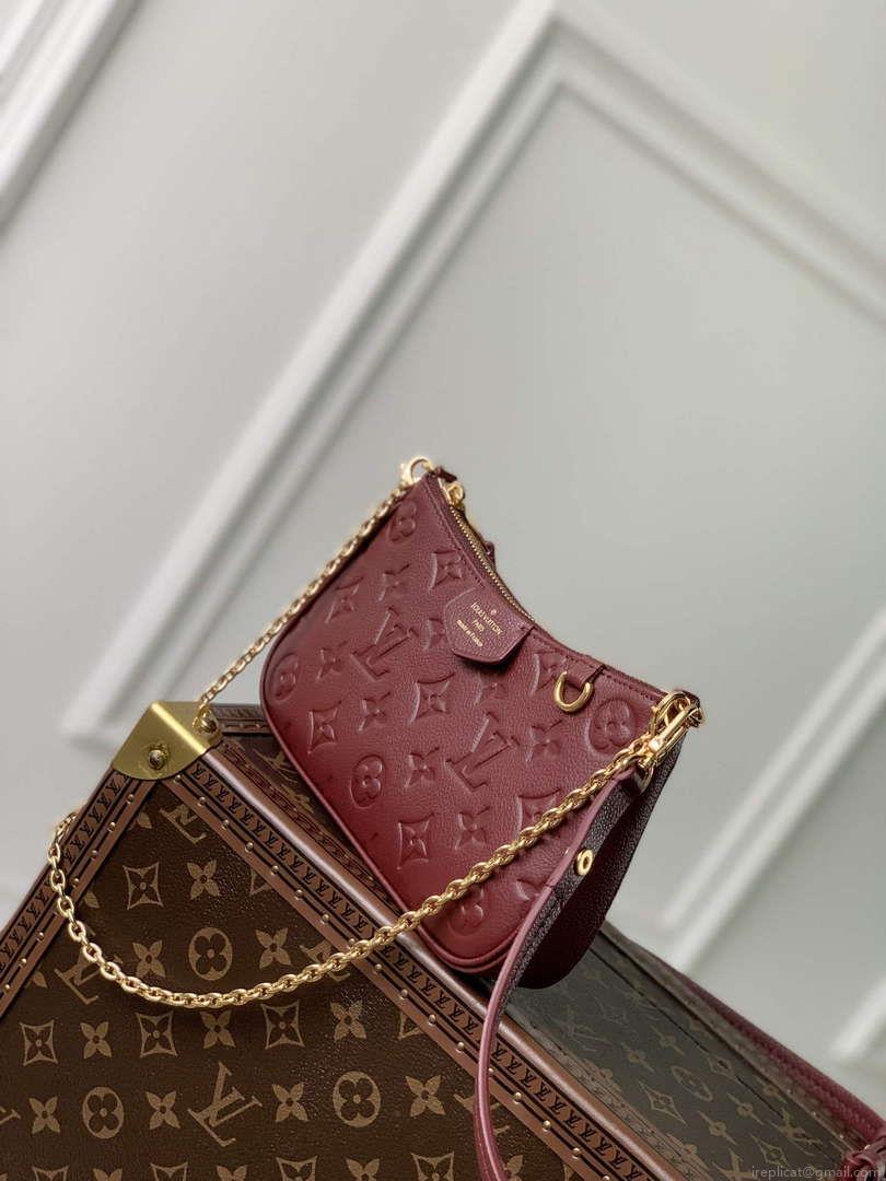 LV M80349 Louis Vuitton Easy Pouch On Strap Bag Wine Red