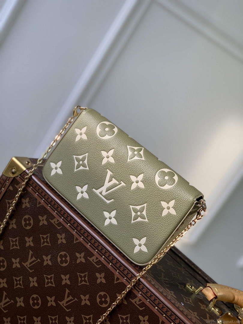 LV M82610 Louis Vuitton Félicie Pochette Bag Grass green