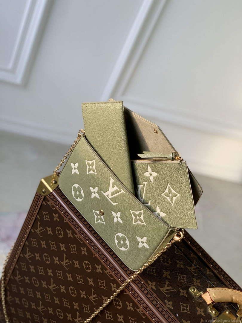 LV M82610 Louis Vuitton Félicie Pochette Bag Grass green