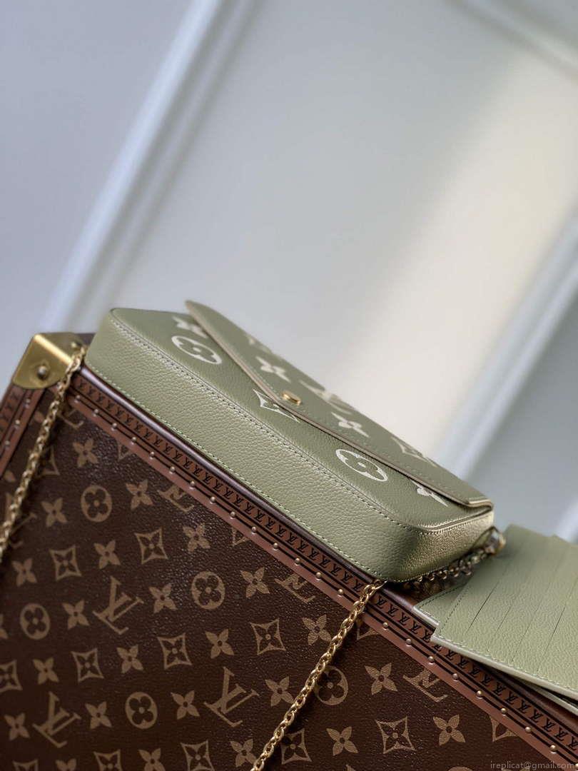 LV M82610 Louis Vuitton Félicie Pochette Bag Grass green
