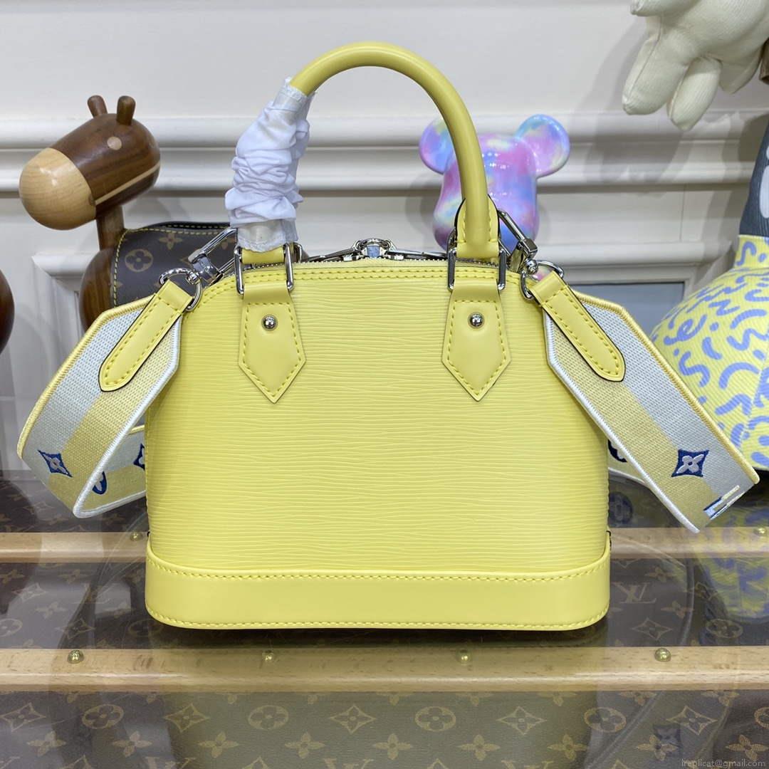 LV M22213 Louis Vuitton Alma BB Epi Handbag Jaune Plume Yellow