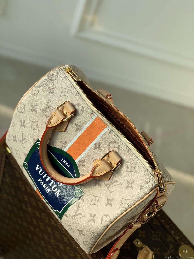 LV M46749 Louis Vuitton Speedy Bandoulière 25 Handbag Beige/Ocher