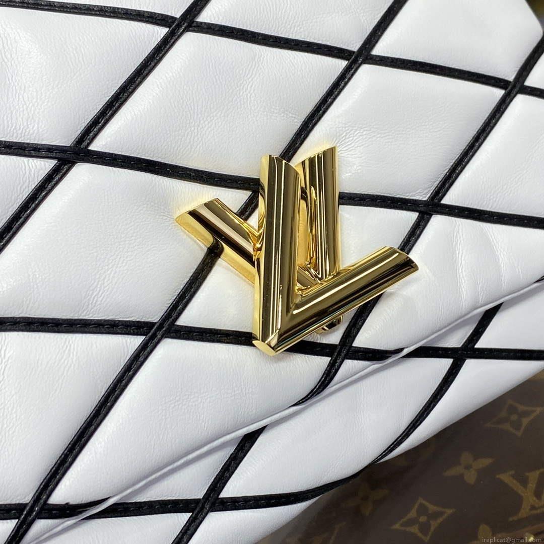 LV M22890 Louis Vuitton GO-14 MM Bag White/Black