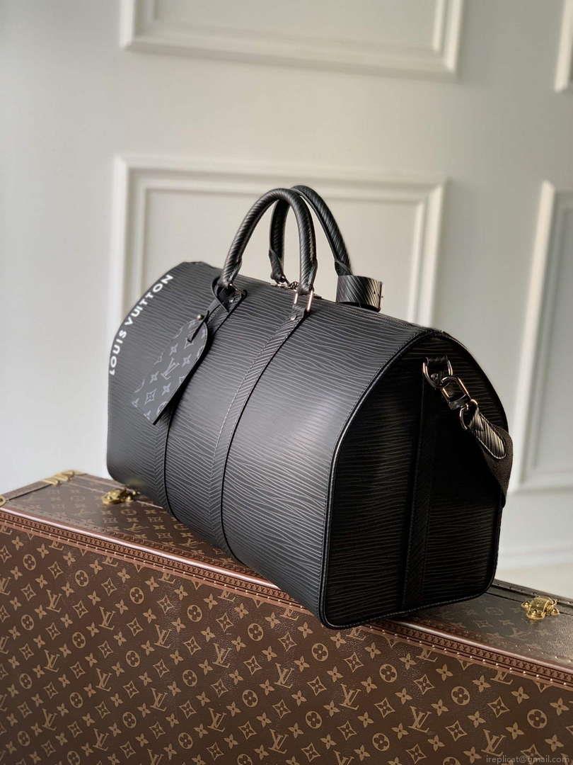 LV M23721 Louis Vuitton Keepall Bandoulière 50 Bag Black