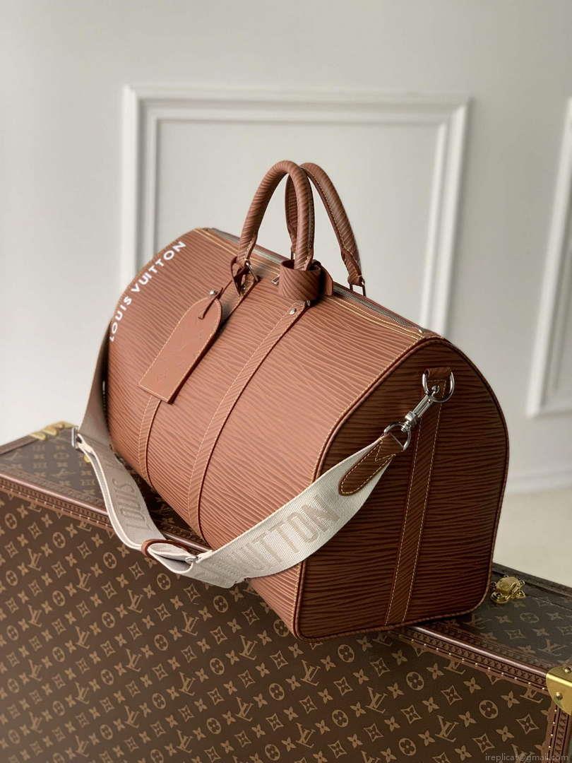 LV M23721 Louis Vuitton Keepall Bandoulière 50 Bag Brown