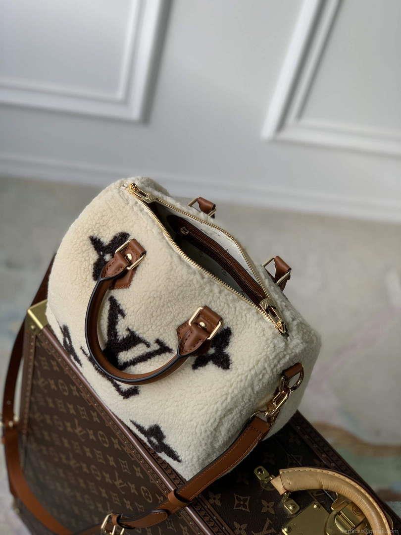 Louis Vuitton LV M23468 Speedy Bandoulière 25 Bag Cream/Brown