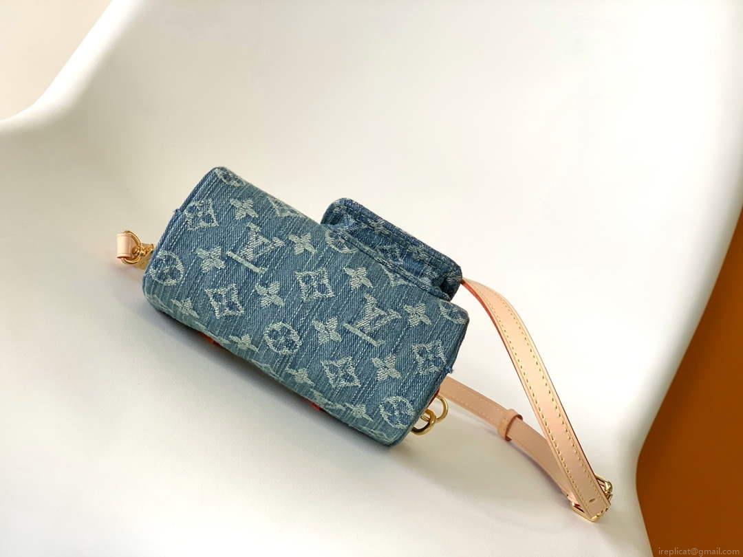 LV M82950 Louis Vuitton Nano Speedy Handbag Monogram Denim