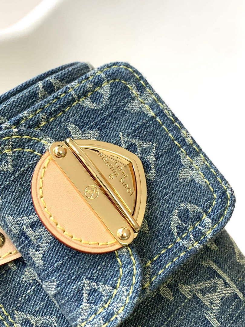 LV M82950 Louis Vuitton Nano Speedy Handbag Monogram Denim