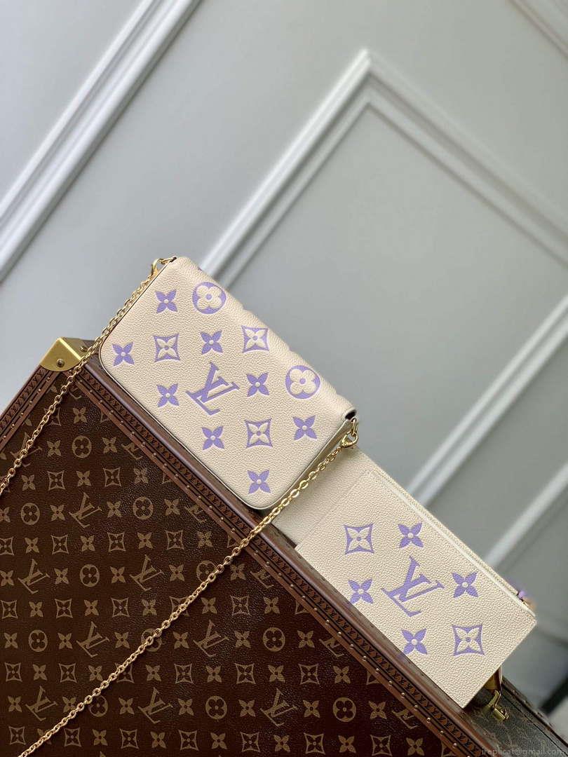 LV M82610 Louis Vuitton Pochette Félicie Bag Taro Purple