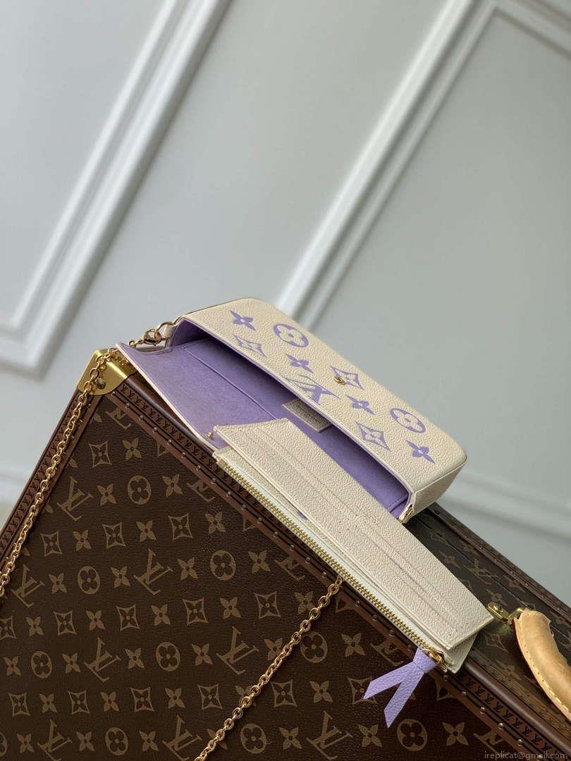LV M82610 Louis Vuitton Pochette Félicie Bag Taro Purple