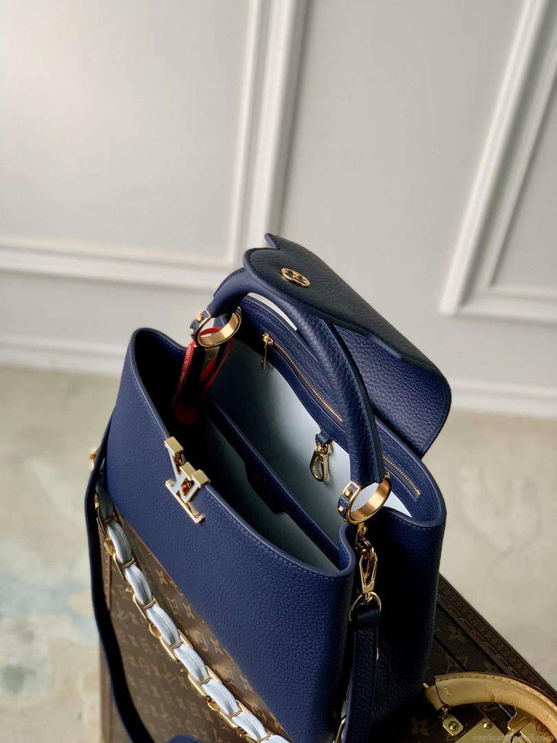 LV M23199 Louis Vuitton Capucines MM Handbag French Blue