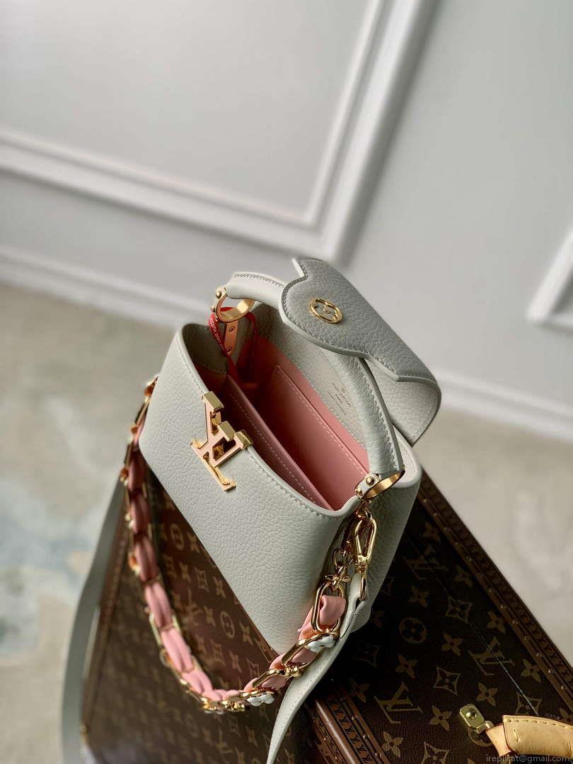 LV M23280 Louis Vuitton Capucines Mini Handbag Ice Grey