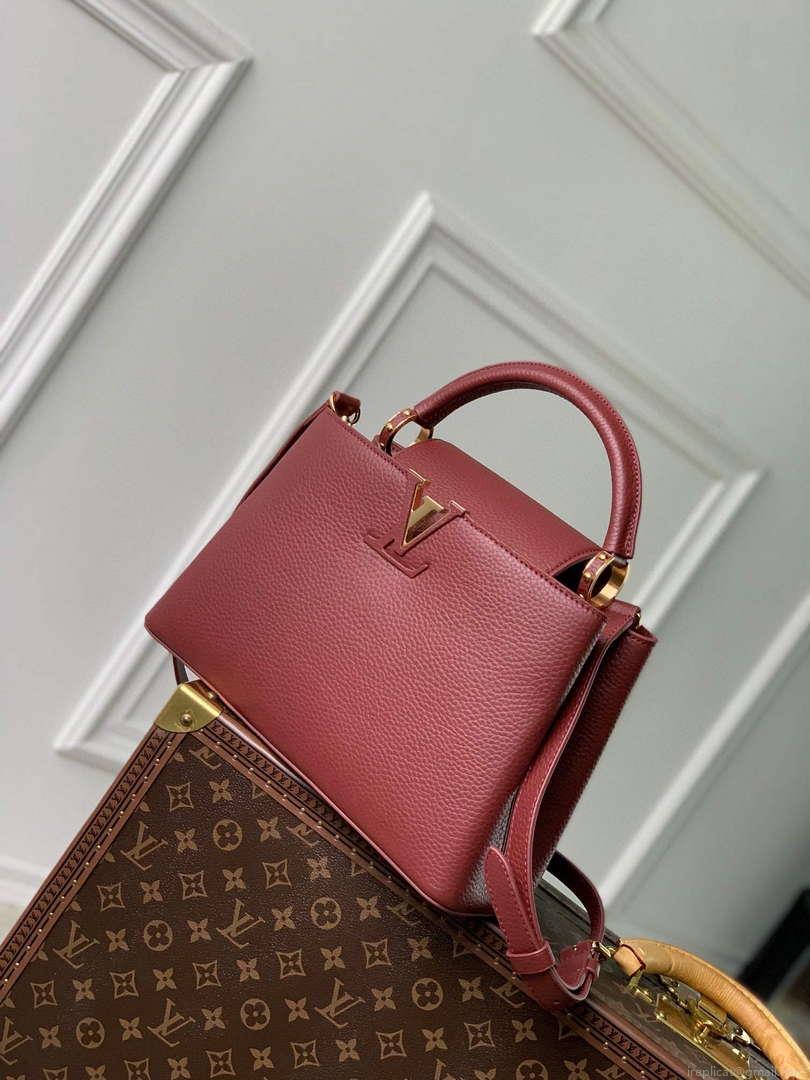 LV M25128 Louis Vuitton Capucines BB Handbag Griotte Red