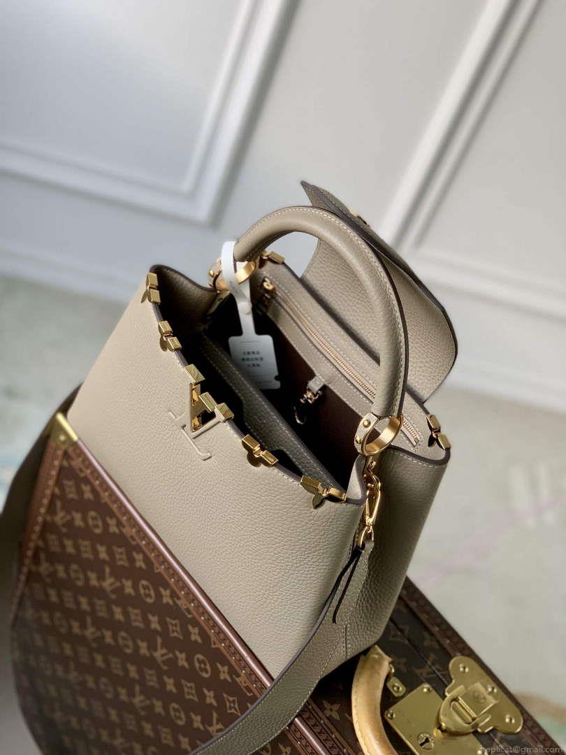 LV M24567 Louis Vuitton Capucines MM Handbag Galet