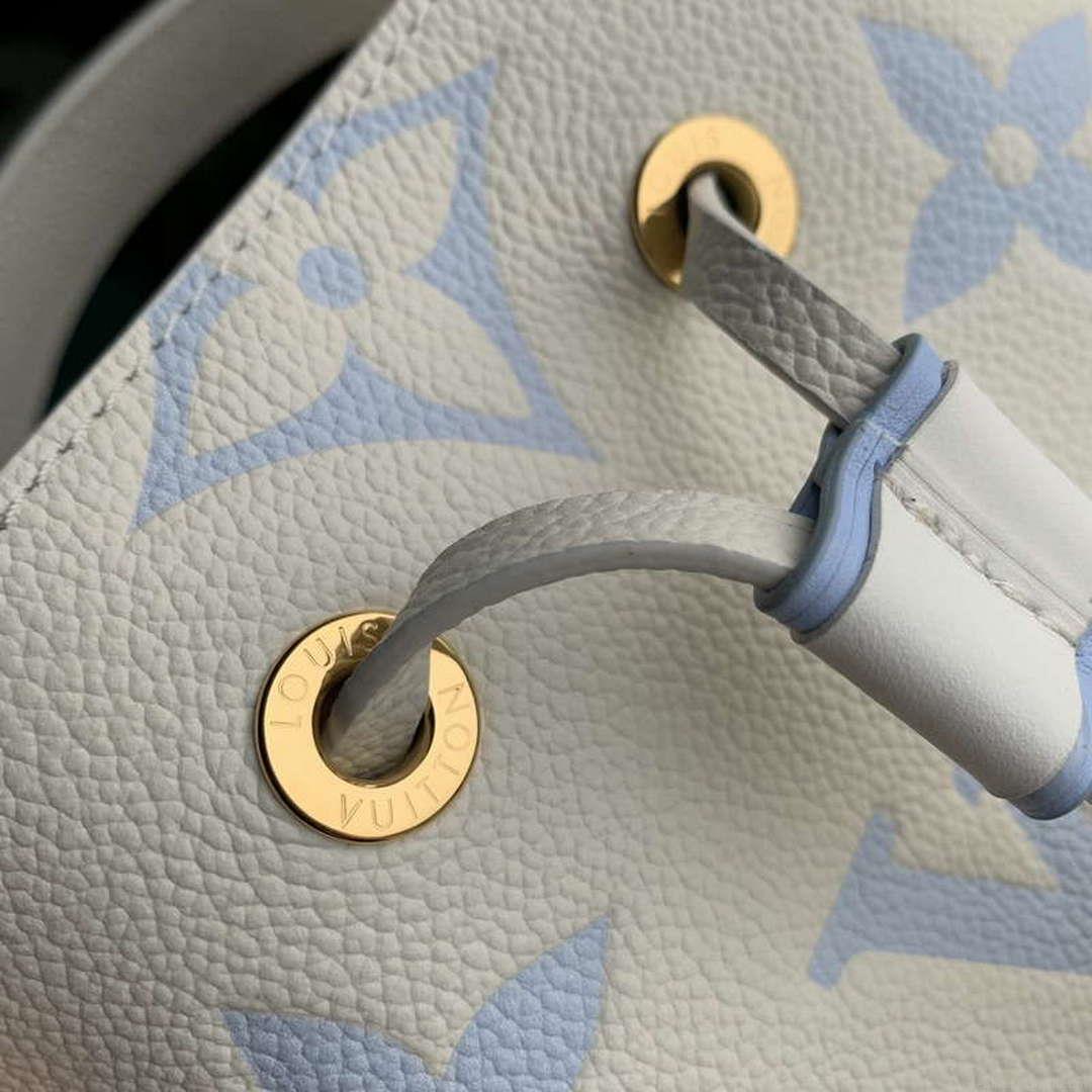 LV M24048 Louis Vuitton NéoNoé BB Bucket Bag Latte White Blue