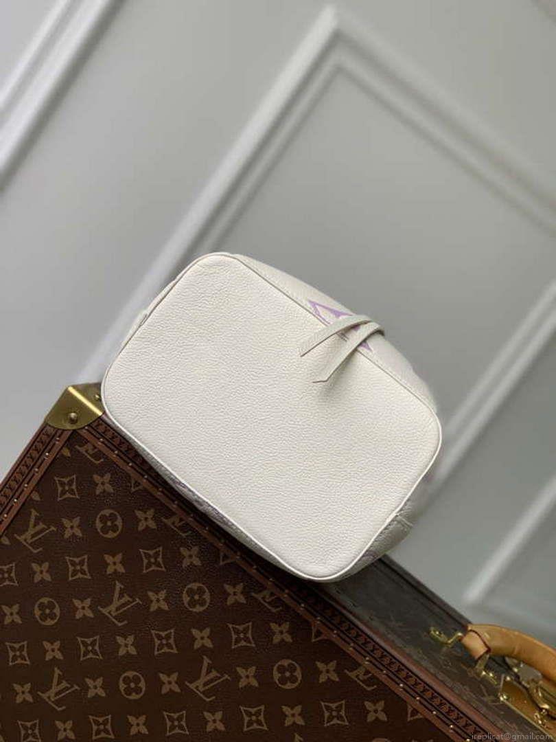 LV M24048 Louis Vuitton NéoNoé BB Bucket Bag Latte White &Purple