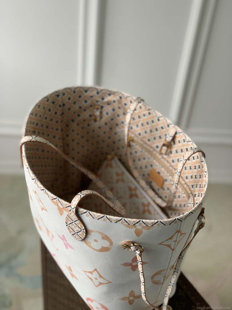 LV M22978 Louis Vuitton M22979 Neverfull MM Tote Bag Apricot