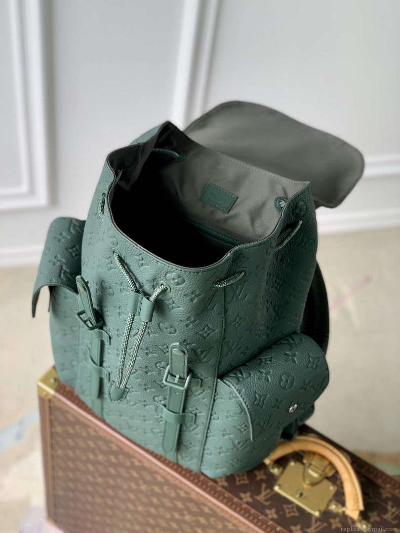 LV M24428 Louis Vuitton Christopher MM Backpack Forest Green