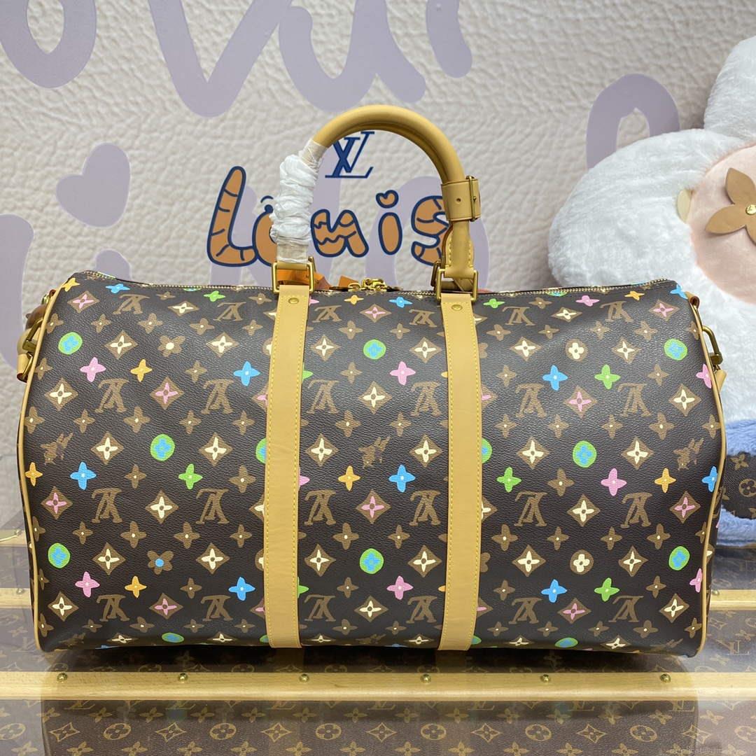 LV M24901 Louis Vuitton Keepall Bandoulière 50 Travel Bag Chocolate