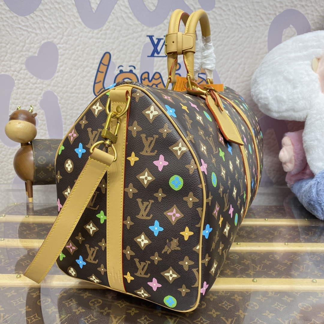 LV M24901 Louis Vuitton Keepall Bandoulière 50 Travel Bag Chocolate