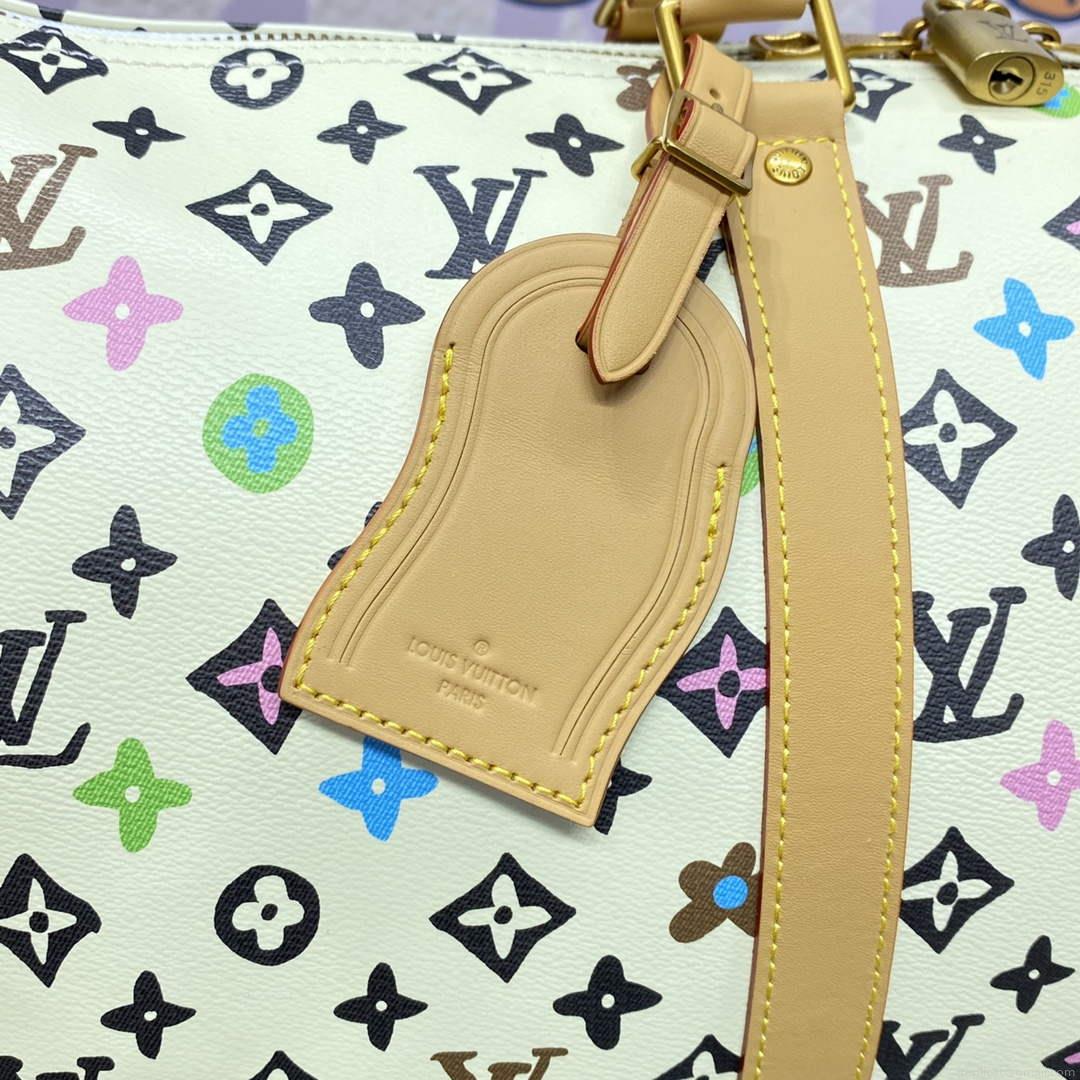 LV M25233 Louis Vuitton Keepall Bandoulière 45 Travel Bag Vanilla