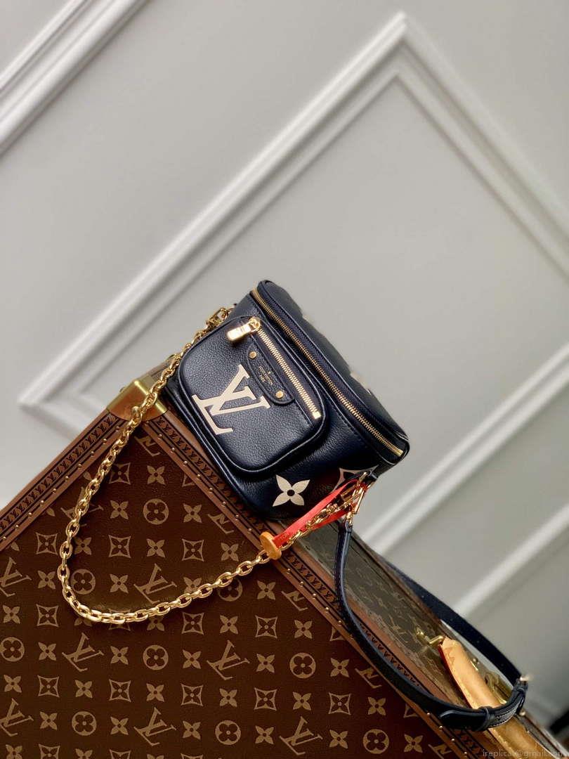LV M85636 Louis Vuitton Mini Bumbag Navy Blue / Cream