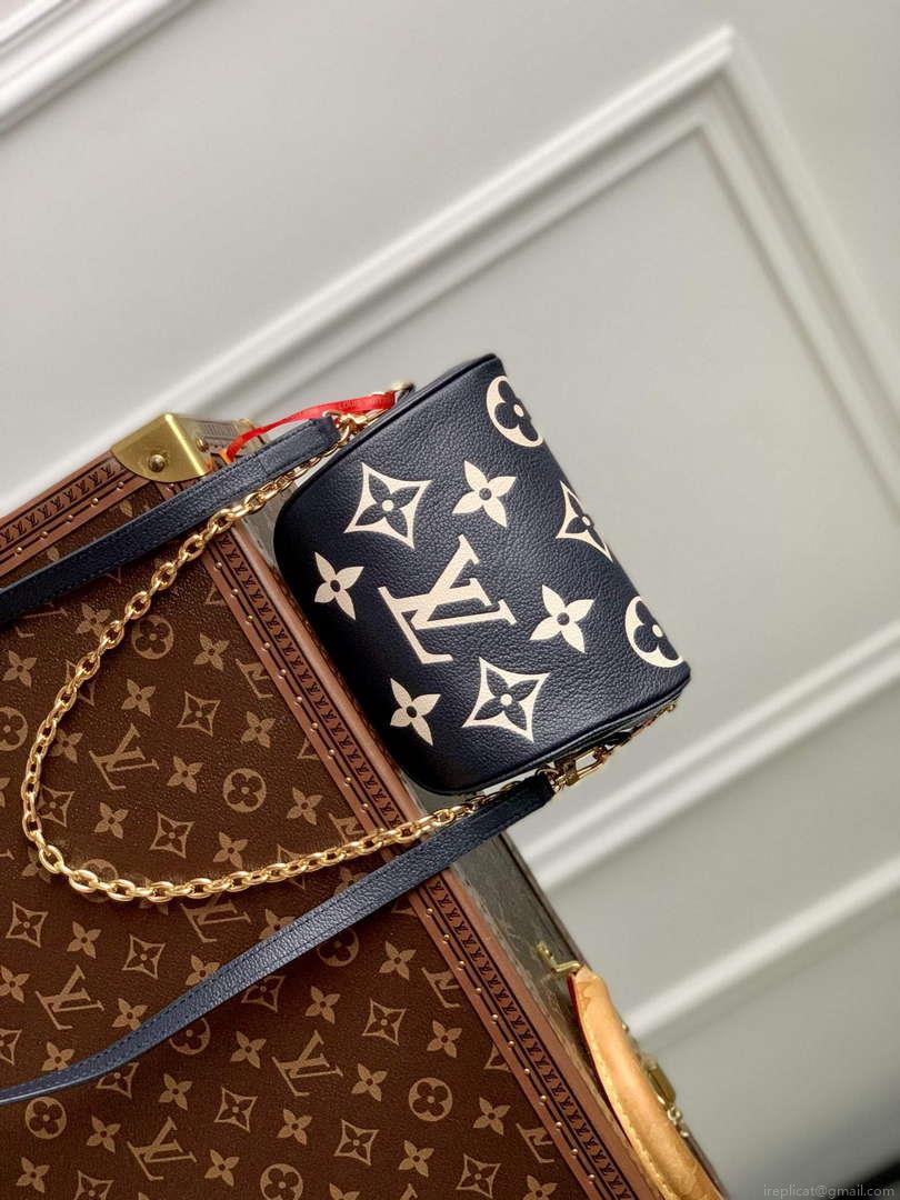 LV M85636 Louis Vuitton Mini Bumbag Navy Blue / Cream